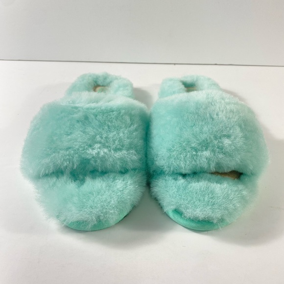 UGG Fluff Slide II Sheepskin Pale Emerald Slide Slipper - Picture 4 of 8